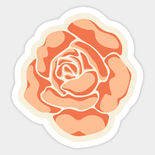 BIG ROSE Orange Blush Rust Flower - UnBlink Studio by Jackie Tahara Sticker